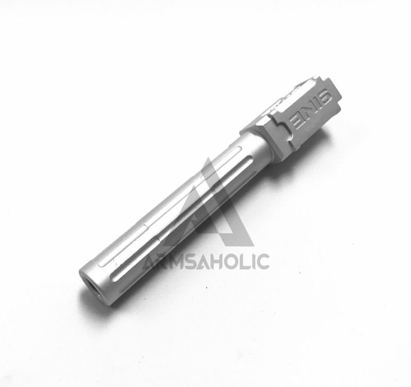 Load image into Gallery viewer, 5KU 9INE Type Fluted Outer Outer Barrel For Marui G17 GBB #GB-459 SILVER