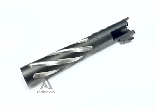 5KU Tornado 5 inch Stainless Outer Barrel with Threads for Hi-CAPA 5.1 Black