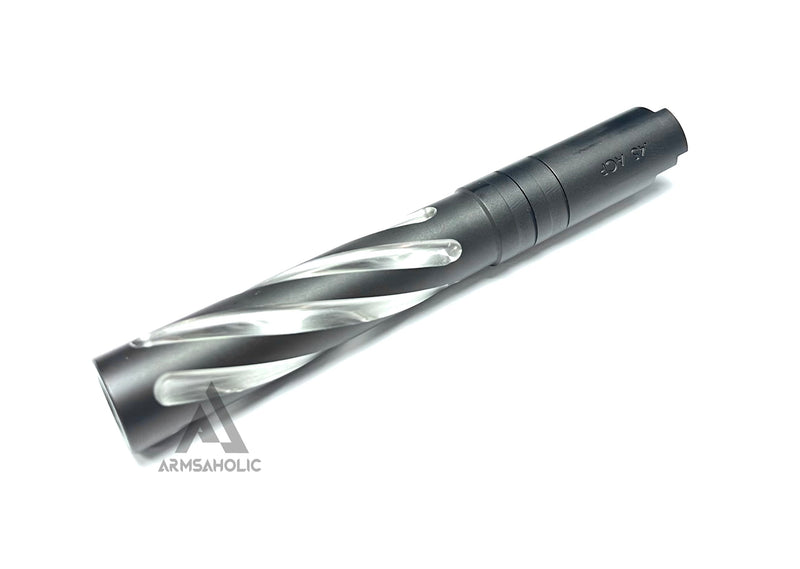 Load image into Gallery viewer, 5KU Tornado 5 inch Stainless Outer Barrel with Threads for Hi-CAPA 5.1 Black
