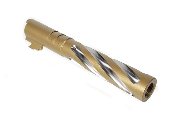 Load image into Gallery viewer, 5KU Tornado 5 inch Stainless Outer Barrel with Threads for Hi-CAPA 5.1 - Gold
