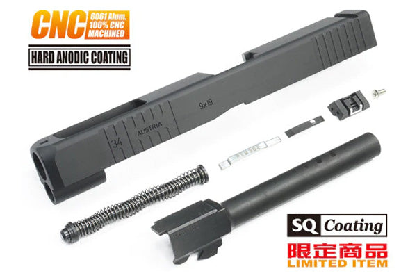 Load image into Gallery viewer, Guarder G34 6061 Aluminum CNC Slide & Steel Barrel Kit for MARUI G17 (Custom Ver. Black) #GLK-65BK
