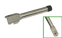 Load image into Gallery viewer, Guns Modify CNC Steel Tactical Outer Barrel ( Long Wolf ) for Tokyo Marui TM G17/18C GBB series - Silver (+14mm CW Positive )