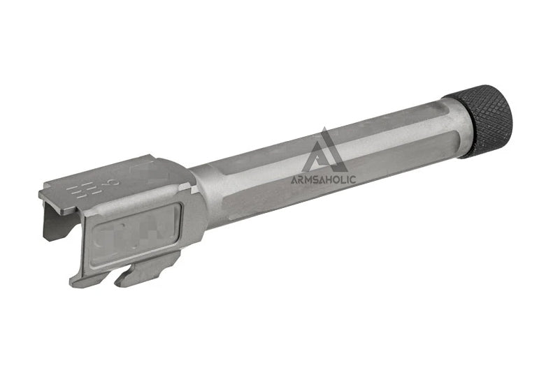 Load image into Gallery viewer, Guns Modify S-Style KM Stainless Steel Thread Outer Barrel for Marui G17 GBB (Fluted/Silver) CW 14MM