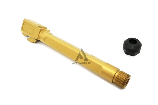 Guns Modify SA Style KKM G34 Stainless Threaded Outer Barrel Set For Marui G34 (Fluted, Gold)