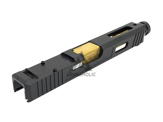 Guns Modify SA Style Slide Threaded Stainless Barrel (Gold) Housing & Parts for Marui G17