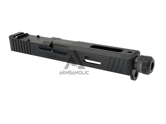 Guns Modify SA Style RMR Slide Threaded Stainless Barrel (Black) Housing & Parts for Marui G17