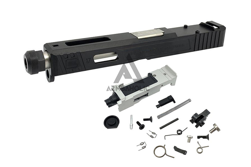 Load image into Gallery viewer, Guns Modify SA Style Slide Threaded Stainless Barrel (Silver) Housing & Parts for Marui G17 #GM0425