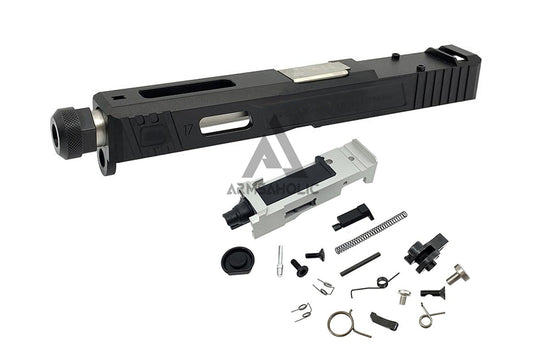 Guns Modify SA Style Slide Threaded Stainless Barrel (Silver) Housing & Parts for Marui G17