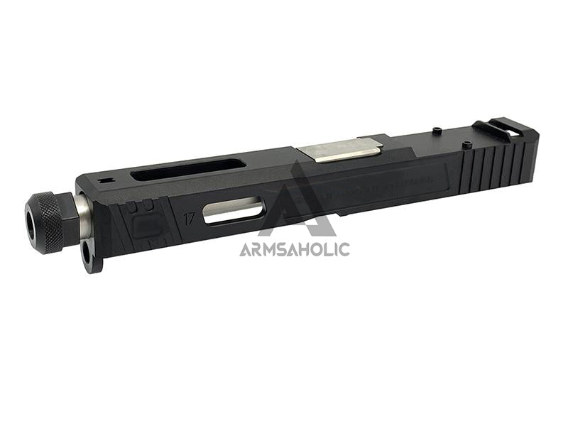 Load image into Gallery viewer, Guns Modify SA Style Slide Threaded Stainless Barrel (Silver) Housing & Parts for Marui G17 #GM0425