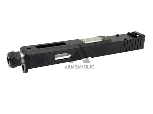 Guns Modify SA Style Slide Threaded Stainless Barrel (Silver) Housing & Parts for Marui G17