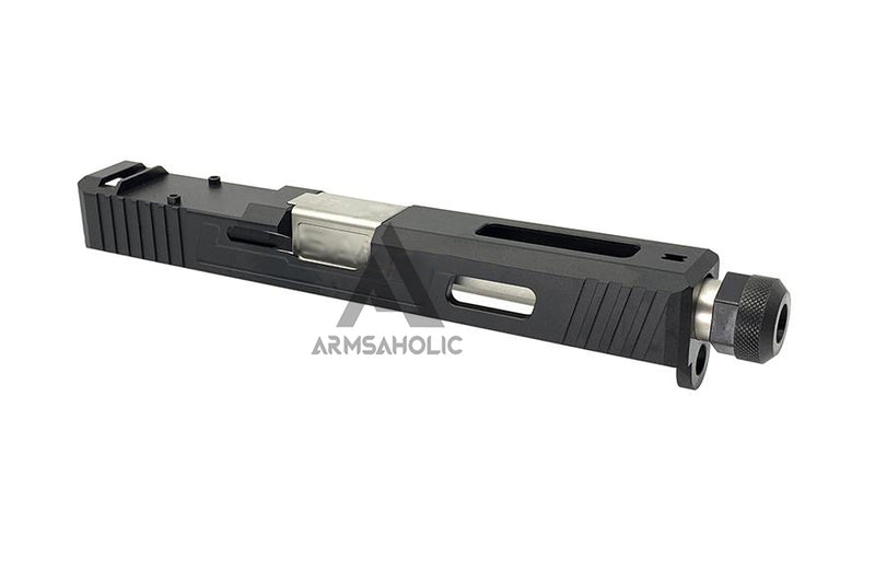 Load image into Gallery viewer, Guns Modify SA Style Slide Threaded Stainless Barrel (Silver) Housing & Parts for Marui G17 #GM0425