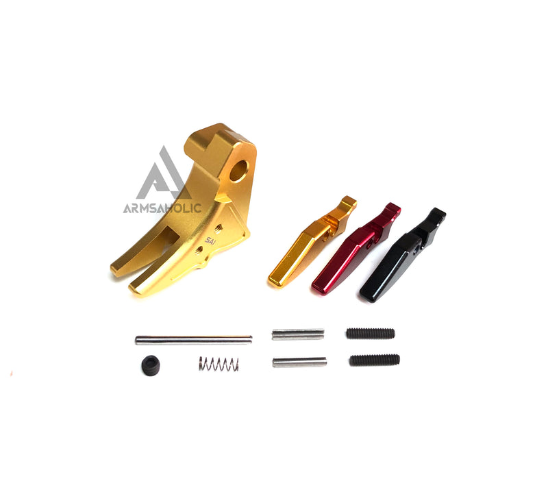 Load image into Gallery viewer, Guns Modify Aluminum Adjustable Trigger for Marui G-Series GBB (Golden/S Style)