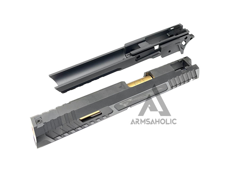 Load image into Gallery viewer, Nova CNC Aluminum T-style JW3 Combat Master Sight Block Barrel Set ( 5.4 version ) for Marui Hi-capa GBB Series