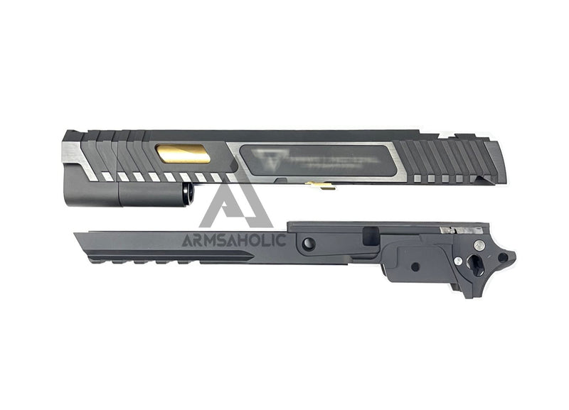 Load image into Gallery viewer, Nova CNC Aluminum T-style JW3 Combat Master Sight Block Barrel Set ( 5.4 version ) for Marui Hi-capa GBB Series