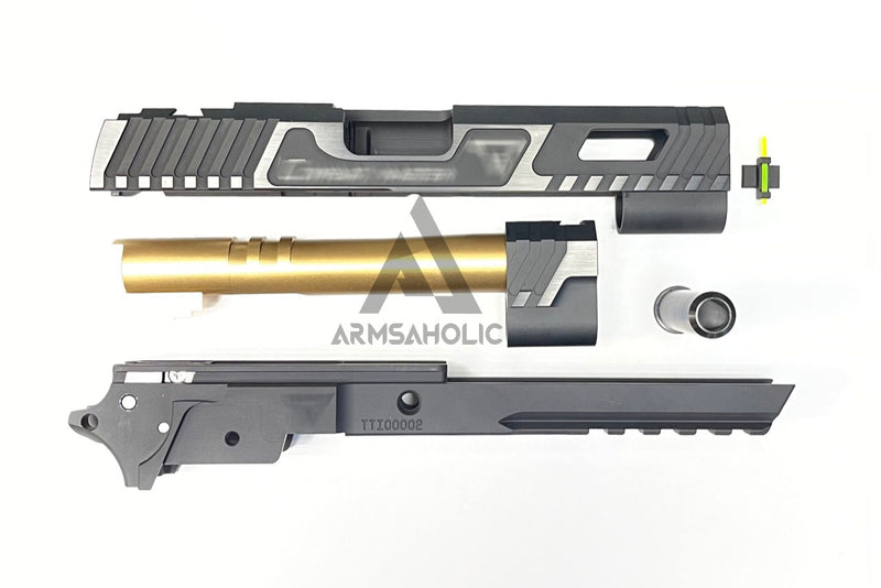 Load image into Gallery viewer, Nova CNC Aluminum T-style JW3 Combat Master Sight Block Barrel Set ( 5.4 version ) for Marui Hi-capa GBB Series