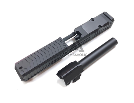 Nova SD-Style CNC Aluminum Slide Set For Marui G17/22 GBB Series - Black (Without Window Version)