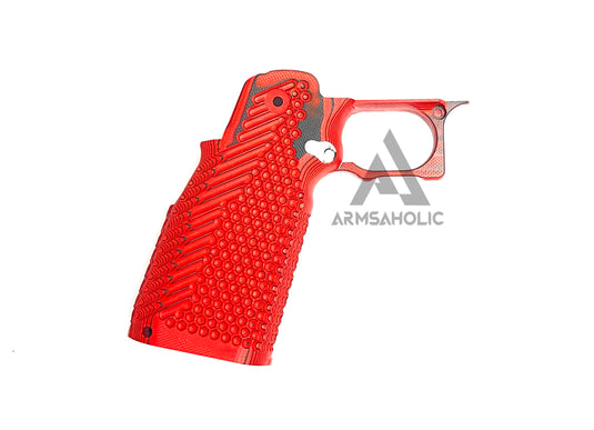 Nova CNC G10 Grip with Magwell for Tokyo Marui 5.1 Hicapa GBB series - ( Mix Texture ) - RED