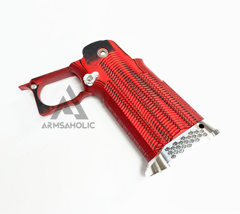 Load image into Gallery viewer, Nova CNC G10 Grip with Magwell for Tokyo Marui 5.1 Hicapa GBB series - ( Ditch ) -RED