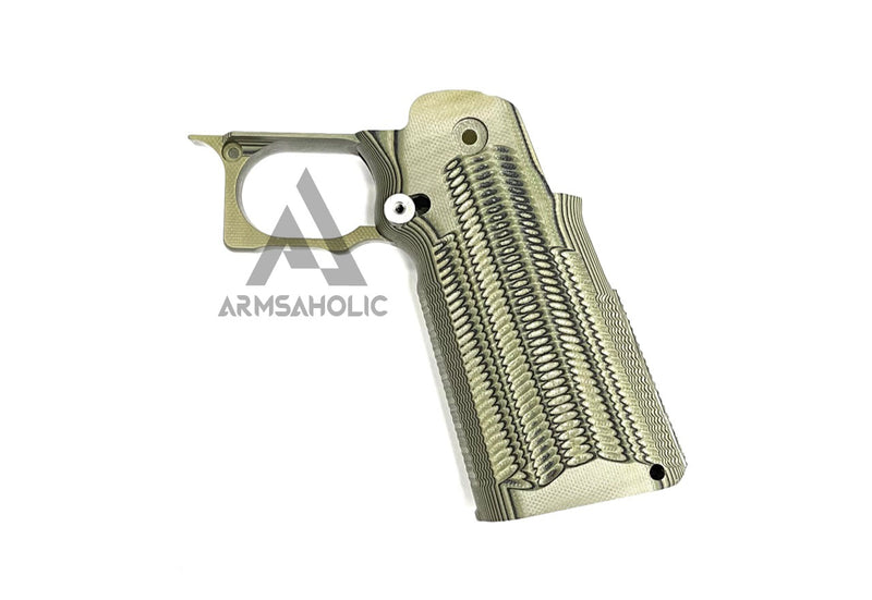 Load image into Gallery viewer, Nova CNC G10 Grip with Magwell for Tokyo Marui 5.1 Hicapa GBB series - ( Ditch ) - GREEN