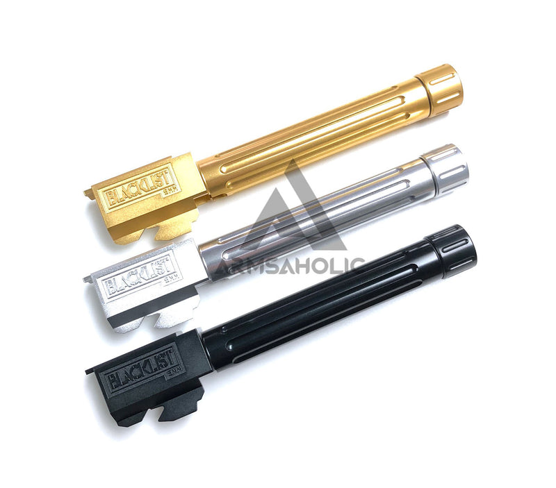 Load image into Gallery viewer, Nova BL-style CNC Aluminum Threaded Outer barrel for Marui Airsoft G17/18/22 GBB - Fluted (14mm +)