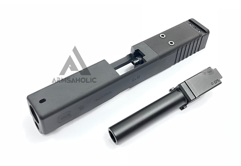 Load image into Gallery viewer, Nova CNC Aluminum G19 MOS Slide Kit for Tokyo Marui G19 GBB series - Black