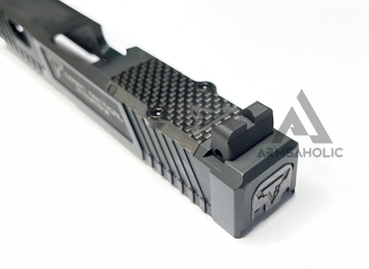 Nova T-Style JW G19 RMR Aluminum Slide for Tokyo Marui Airsoft G19 GBB Series - Shiny Black