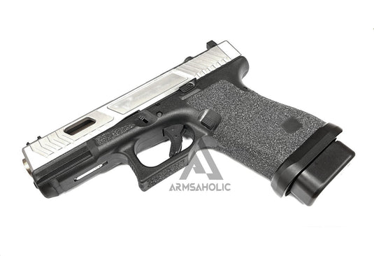 ArmsAholic Custom - T-Style 19 RMR GBB with Silicon Carbide Grip Airsoft - Sliver