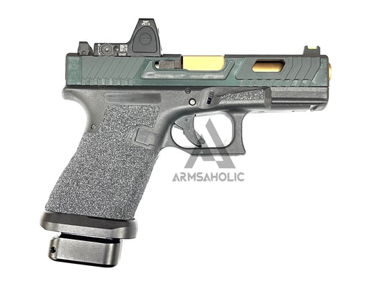 ArmsAholic Custom - T-Style 19 RMR GBB with Silicon Carbide Grip Airsoft Black