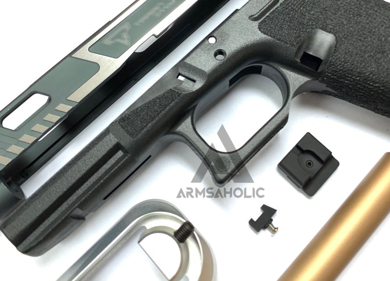 Load image into Gallery viewer, Nova T-Style JW G34 Aluminum Slide Kit for TM Tokyo Marui Airsoft G17 / 34 GBB Series - Shiny Two Tone