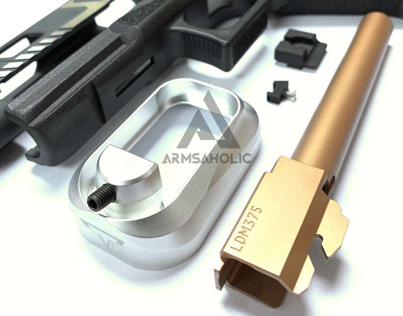 Load image into Gallery viewer, Nova T-Style JW G34 Aluminum Slide Kit for TM Tokyo Marui Airsoft G17 / 34 GBB Series - Shiny Two Tone