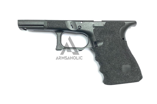 ArmsAholic Custom S-style Stippling Lower Frame with finger groove for Marui G19 Airsoft GBB - Black