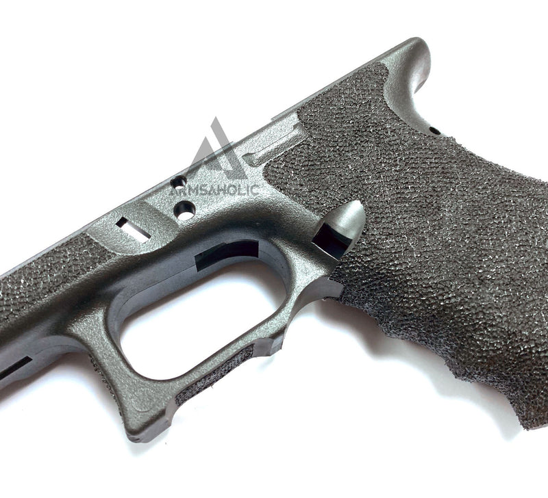 Load image into Gallery viewer, ArmsAholic Custom S-style Stippling Lower Frame with finger groove for Marui G19 Airsoft GBB - Black