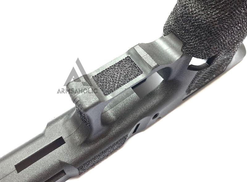 Load image into Gallery viewer, ArmsAholic Custom S-style Stippling Lower Frame with finger groove for Marui G19 Airsoft GBB - Black