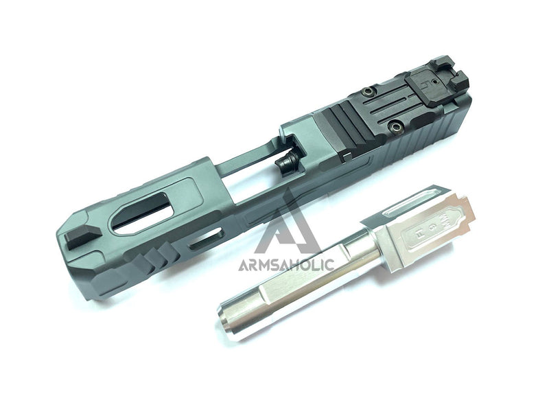 Load image into Gallery viewer, Nova FI-Style 26 Aluminum Slide Set For Marui G26 GBB Series - Titanium Gray