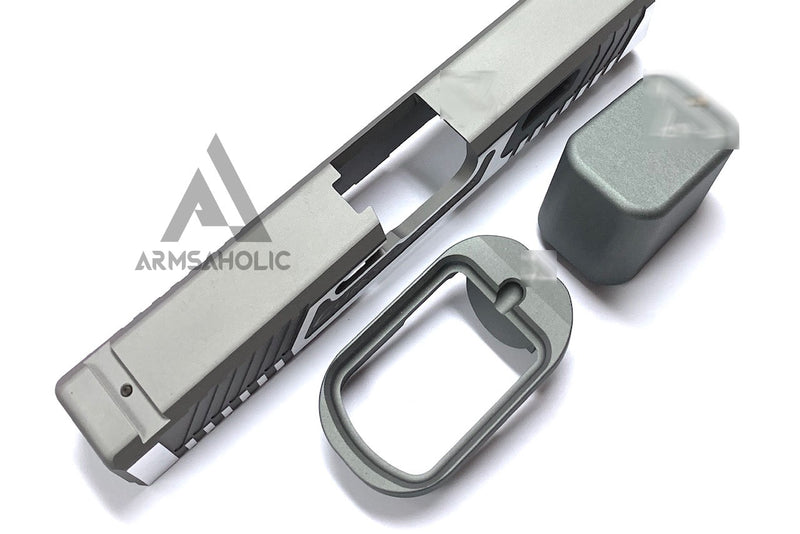 Load image into Gallery viewer, Nova T-Style JW G19 Aluminum Slide Kit for TM Tokyo Marui Airsoft G19 GBB Series - Shiny Gray