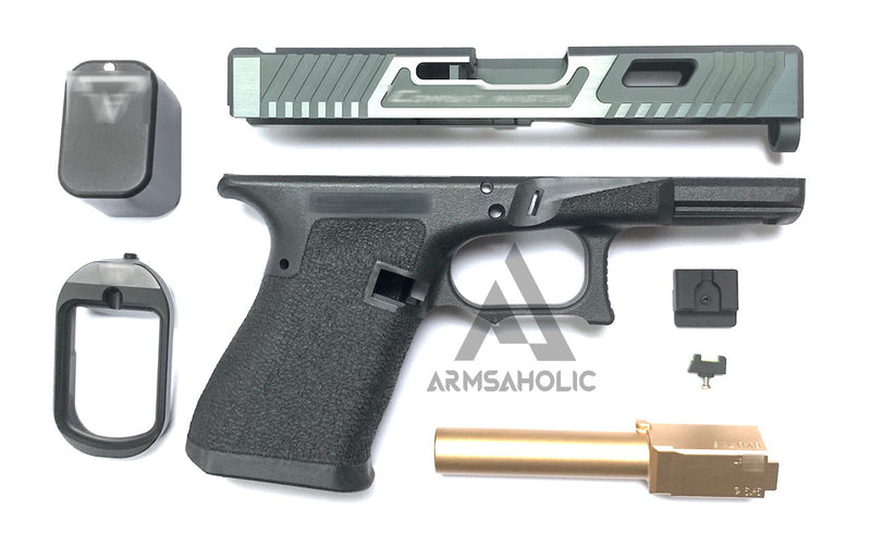 Load image into Gallery viewer, Nova T-Style JW G19 Aluminum Slide Kit for TM Tokyo Marui Airsoft G19 GBB Series - Shiny Black