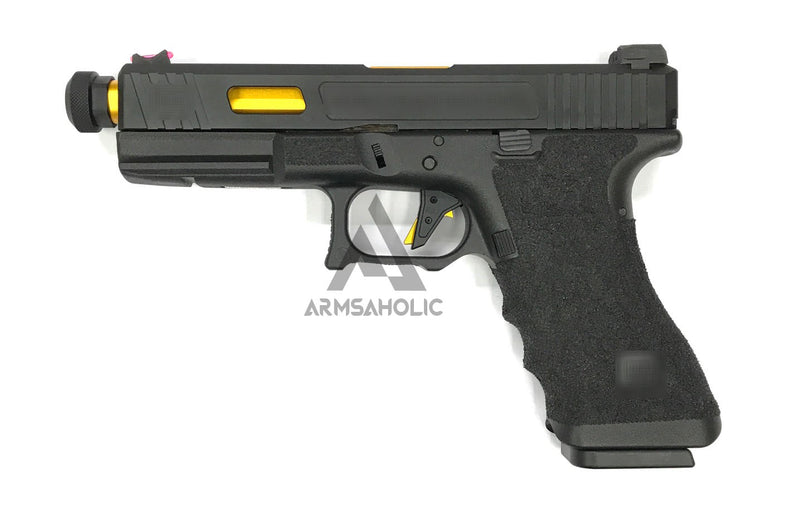 Load image into Gallery viewer, ArmsAholic Custom - S-style G17 Tactical Gold Arisoft GBB
