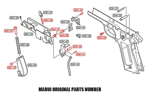 Load image into Gallery viewer, Guarder Chassis Internal Parts For MARUI M1911A1/MEU/M45A1/S70/Detonics #M1911-36
