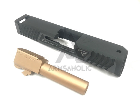 Nova T-style G26 Aluminum Slide for Marui Airsoft G26 GBB series - Shiny Black Limited Edition