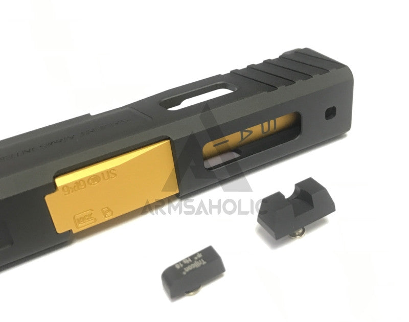Load image into Gallery viewer, Aluminum S-style G43 Slide with (Golden) barrel Set for Hogwards / VFC / Taiwan Airsoft G42 GBB series
