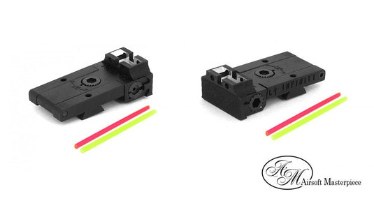 Airsoft Masterpiece Aluminum Rear Sight Infinity with Fiber for Hi-CAPA - Black