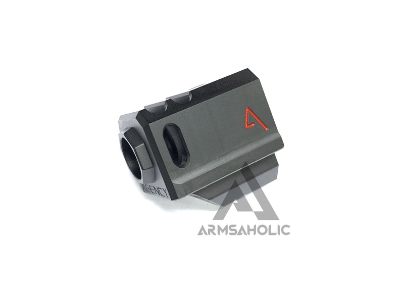 Load image into Gallery viewer, RWA Agency Arms 417 Compensator (14mm CCW) (Black) w/ ArmsAholic Custom Red Logo