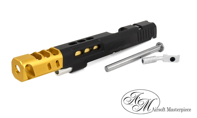 Load image into Gallery viewer, Airsoft Masterpiece S Style DVC Open Slide for Hi-CAPA - Black with Gold Comp