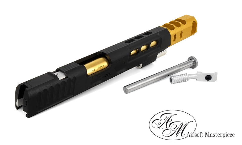 Load image into Gallery viewer, Airsoft Masterpiece S Style DVC Open Slide for Hi-CAPA - Black with Gold Comp