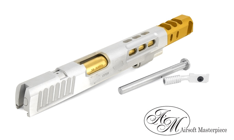 Load image into Gallery viewer, Airsoft Masterpiece S Style DVC Open Slide for Hi-CAPA - Silver w/ Gold Comp