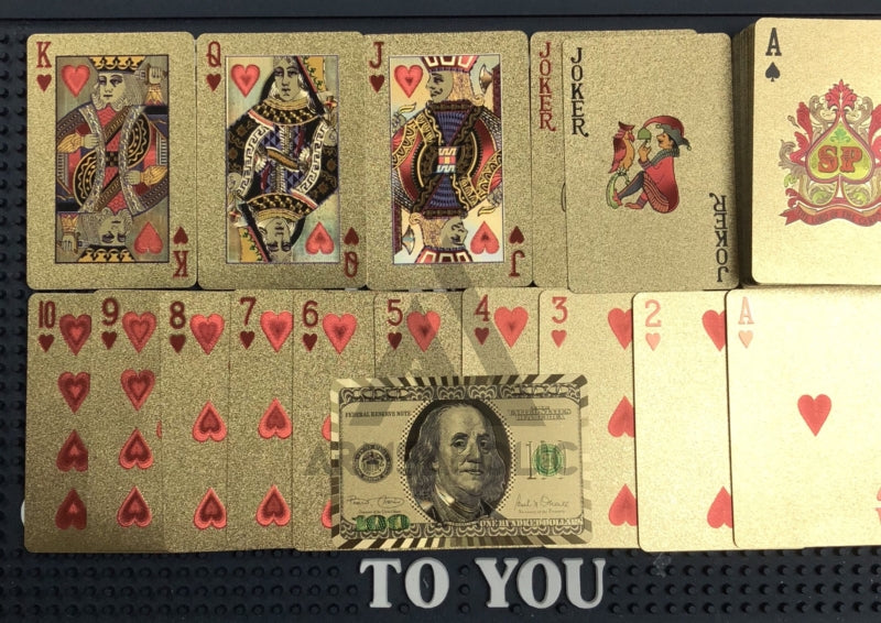 Load image into Gallery viewer, High Quality - Plastic Poker Playing Card Benjamin Franklin - Gold / Silver