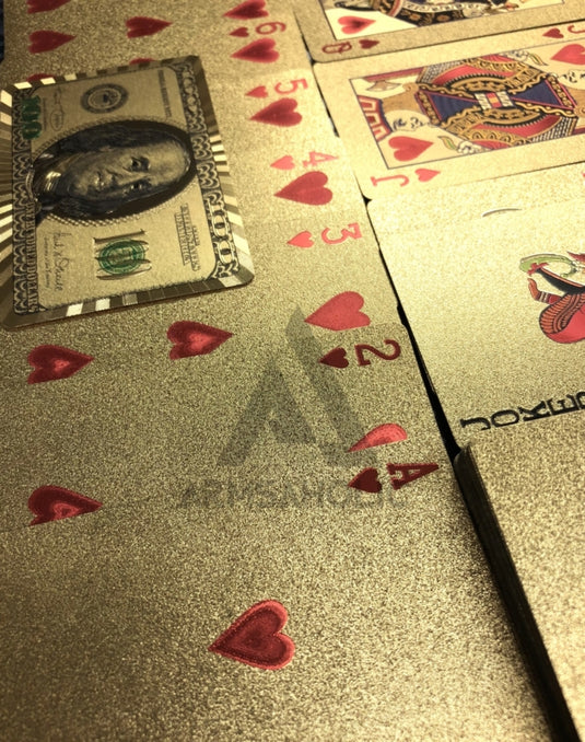 High Quality - Plastic Poker Playing Card Benjamin Franklin - Gold / Silver