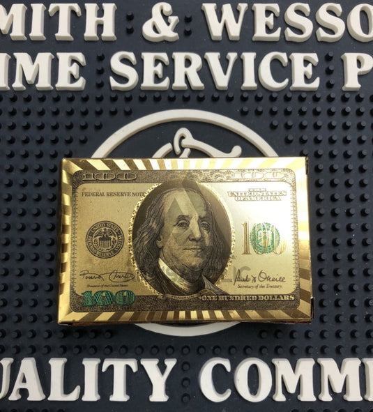 High Quality - Plastic Poker Playing Card Benjamin Franklin - Gold / Silver