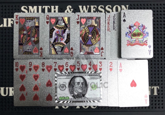 High Quality - Plastic Poker Playing Card Benjamin Franklin - Gold / Silver