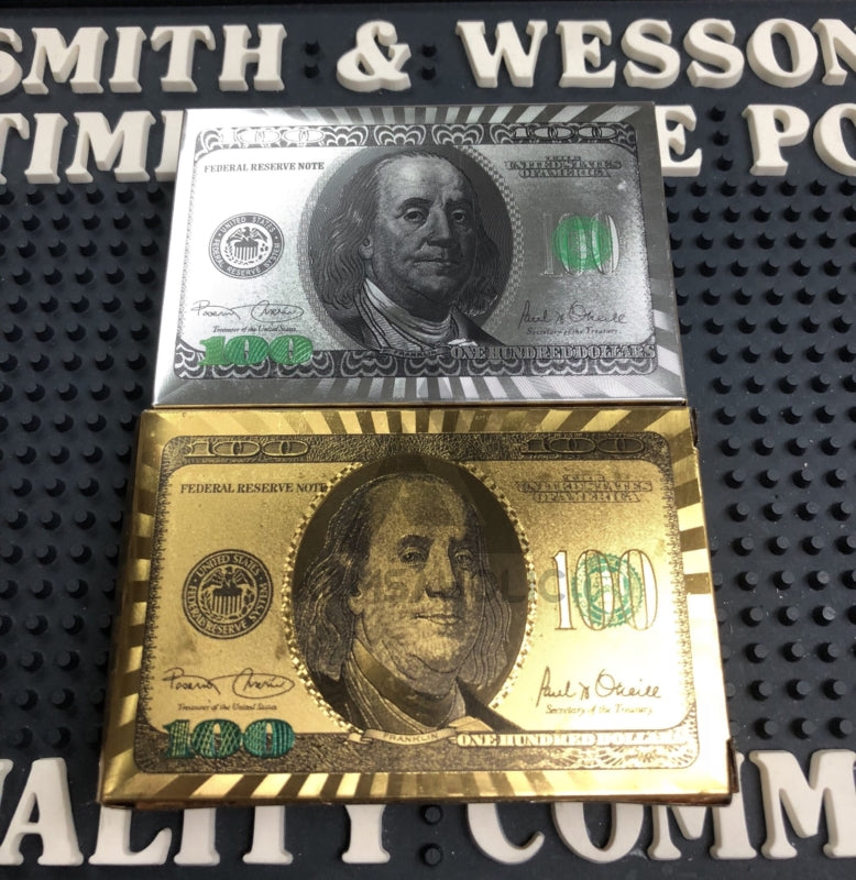 Load image into Gallery viewer, High Quality - Plastic Poker Playing Card Benjamin Franklin - Gold / Silver